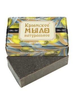 Крымское мыло натуральное на оливковом масле «Дегтярное»